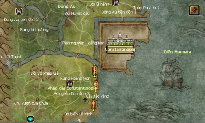 Bản đồ quái vật Silkroad VTC chi tiết nhất: Constantinople